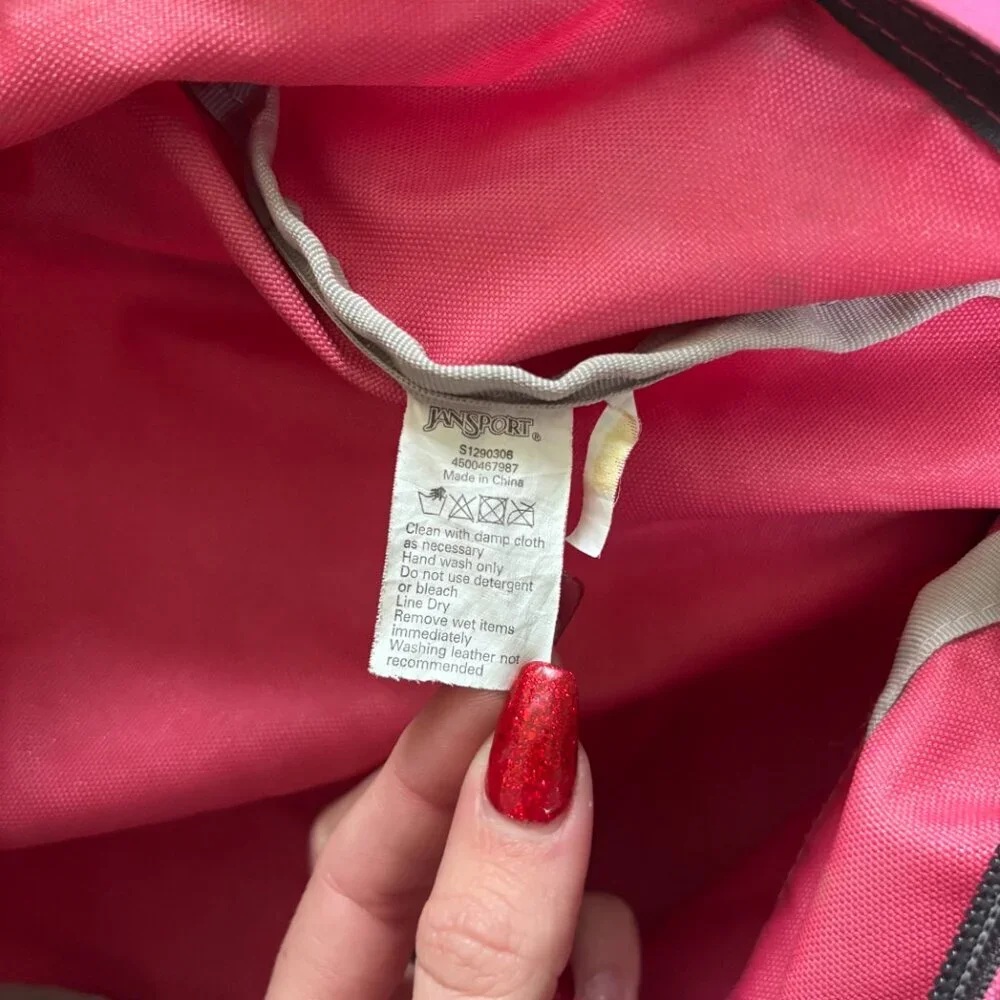 VTG JanSport Student Backpack TDH7 School Book Bag Hot Pink 